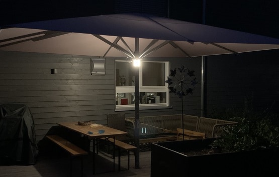 LED Beleuchtung für Ihren Sonnenschirm mit und ohne Akku