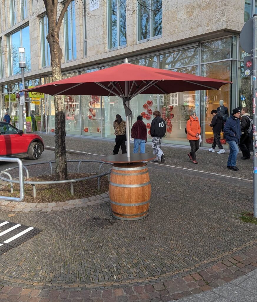 Sonnenschirm Weihnachtsmarkt Freiburg
